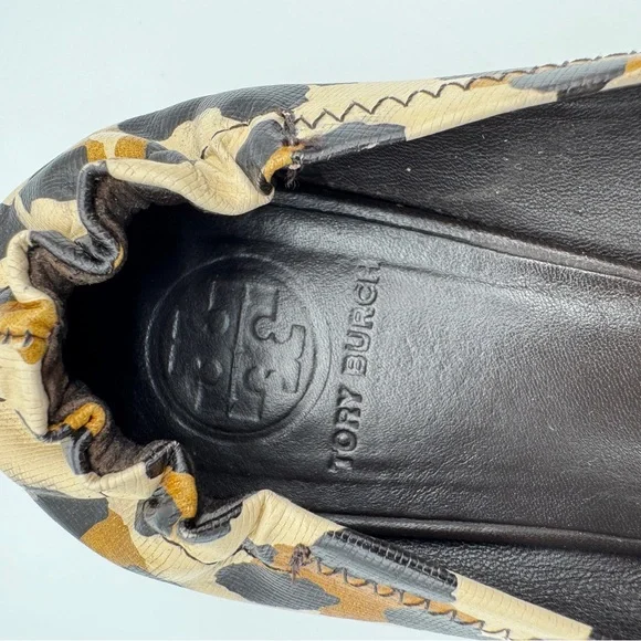 TORY BURCH Reva Leather Flats - Leopard - Sz 7.5 - Picture 7 of 9